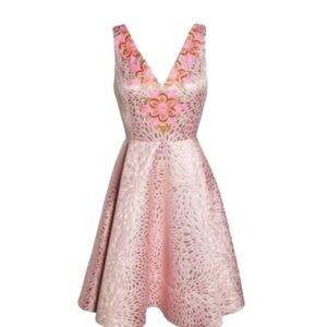 Lilly Pulitzer Pink Gold A-line Sleeveless V-neck Dress